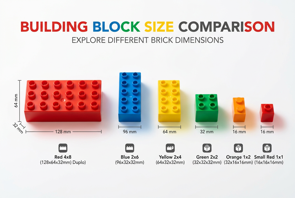 Building blocks size comparison detail page