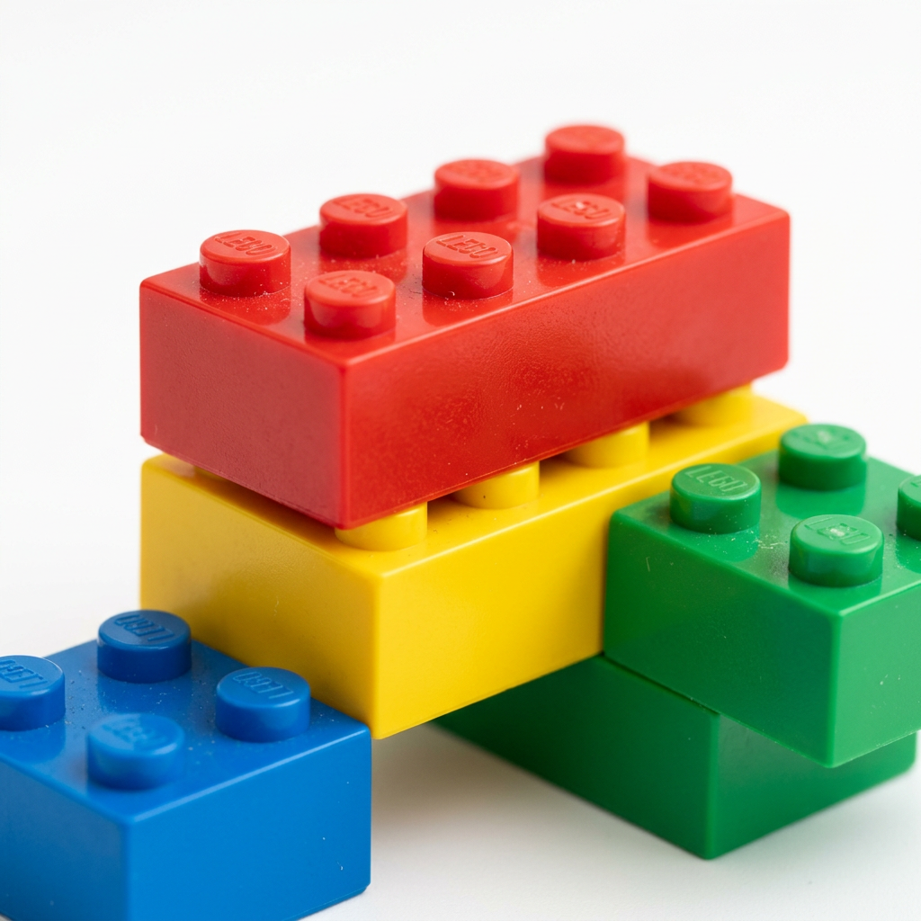 Building blocks close-up detail shot