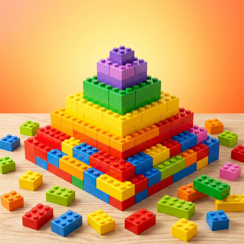 Rainbow Building Blocks Set hero image gradient background
